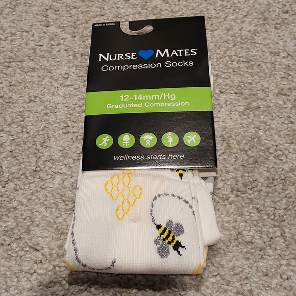 Nurse Mates Compression Socks- Endangered Bees - Picture 1 of 3